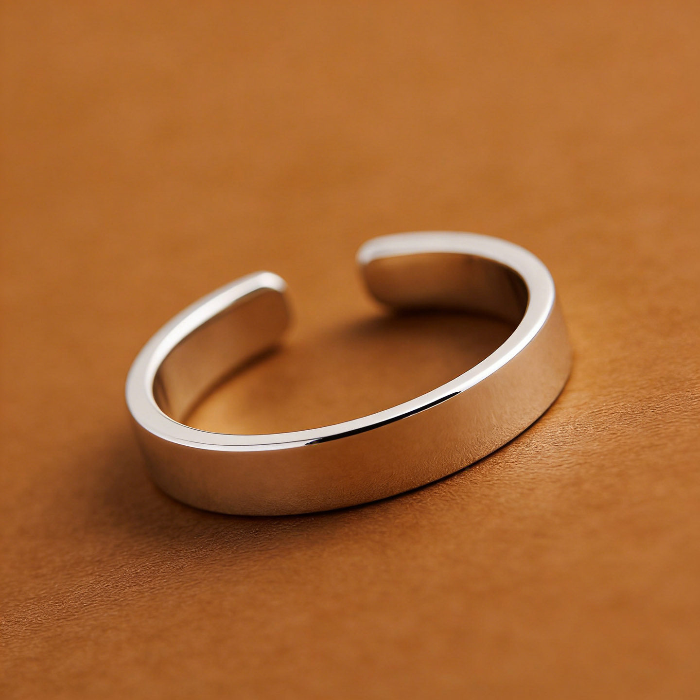 潮牌简约时尚纯银戒指男韩版活口可调节指环开口单身尾戒子刻字