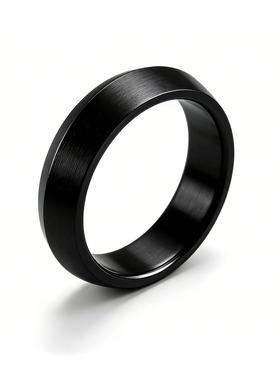 简约高级感黑色钛钢圆环可刻字