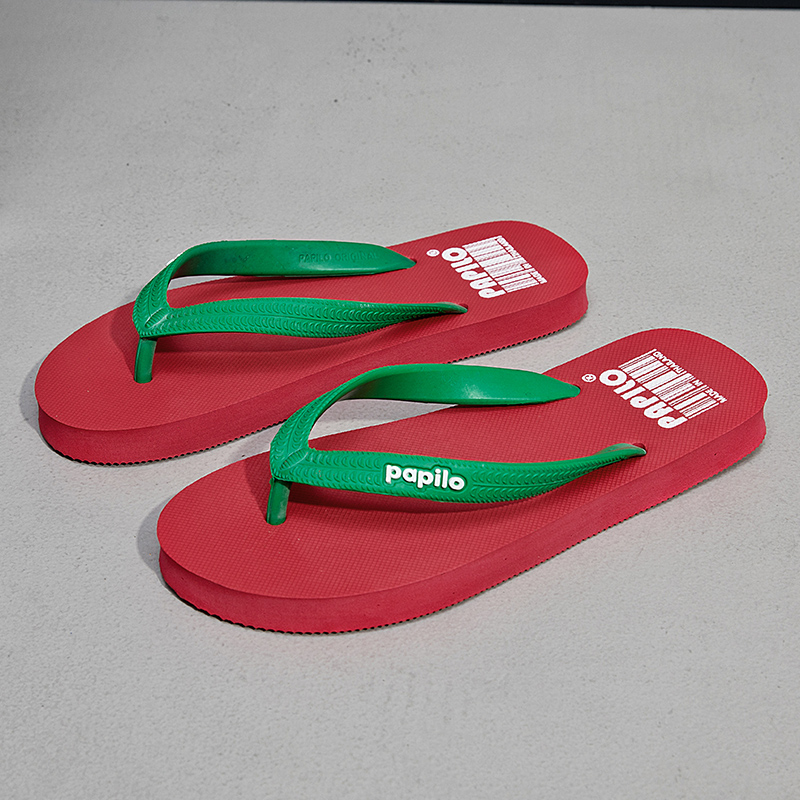 泰国进口Popilo橡胶人字沙滩防滑水夹趾男休闲外穿柔软舒适拖鞋