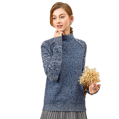 日神冬季新款插肩加厚针织羊绒衫