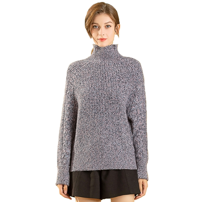 日神纯色加厚高领羊绒衫