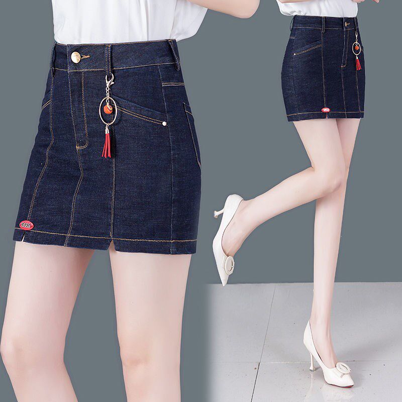 2019夏女韩版开叉牛仔裙裤女高腰修身包臀半身裙直筒短裤包裤裙在类目 女装/女士精品, 牛仔裤中 - 来自Buy2taobao.com提供专业的淘宝代购服务