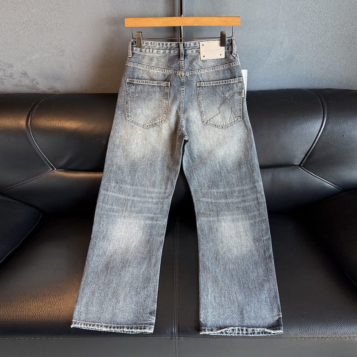 cleanfit微喇破洞牛仔裤男美式高街vibe男士春季纯棉直筒喇叭裤子