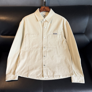 复古纯棉牛仔外套男士2025新款美式重磅休闲翻领夹克猎装休闲衬衫