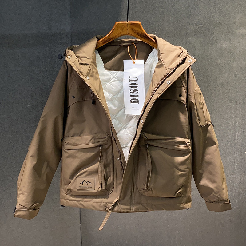 冬季男士连帽夹棉夹克韩版休闲冲锋衣男美式休闲棉衣服外套男潮,男装,棉衣,淘宝优惠券,粉丝福利购,淘宝优惠卷