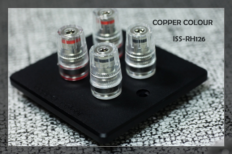 Copper Colour铜彩 ISS-RH126纯铜镀铑2路音响插座墙插音箱接线柱