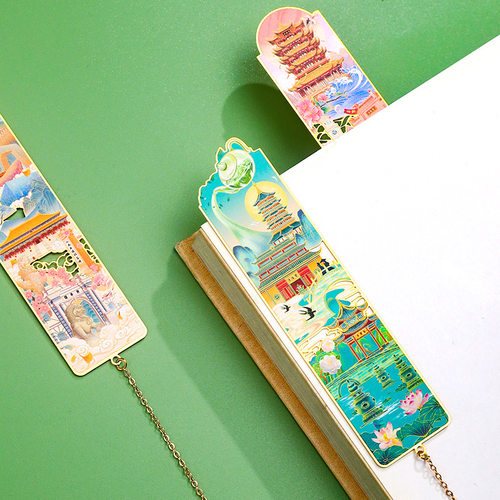 中国城市景点金属书签文创纪念品