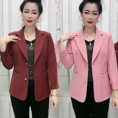 妈妈西装外套洋气九分袖小西服女