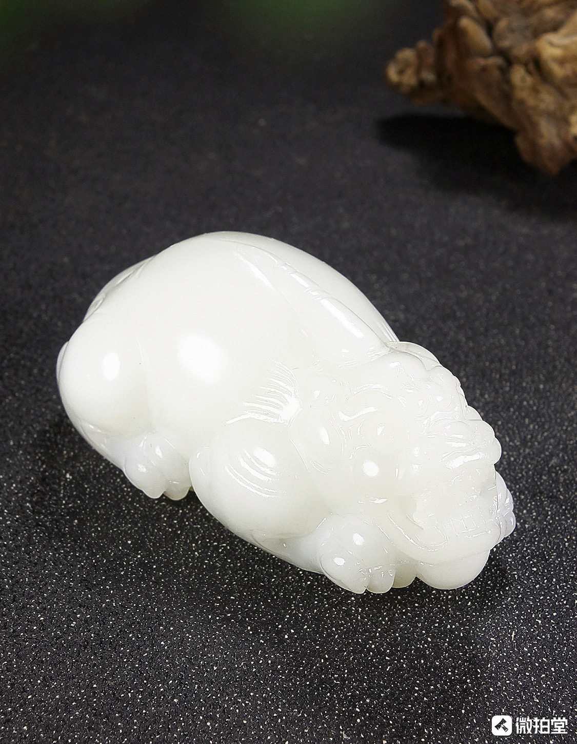 天然新疆和田玉羊脂白玉貔貅把件男女款玉石手玩件摆件霸气证书