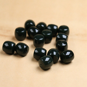 天然新疆和田玉黑青直切老型珠对孔散珠diy配饰手链项链文玩配件