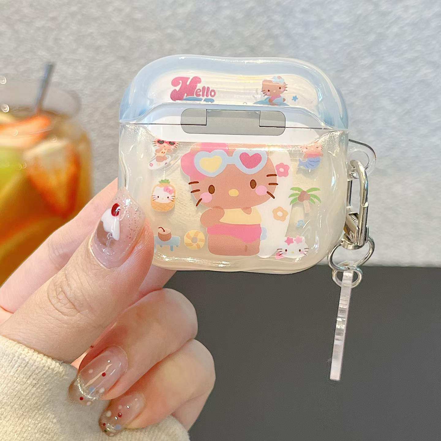 IMD耳机套可爱沙滩kitty 适用于苹果耳机套AirPods 1/2代，2代pro，3代，4代，pro 3代