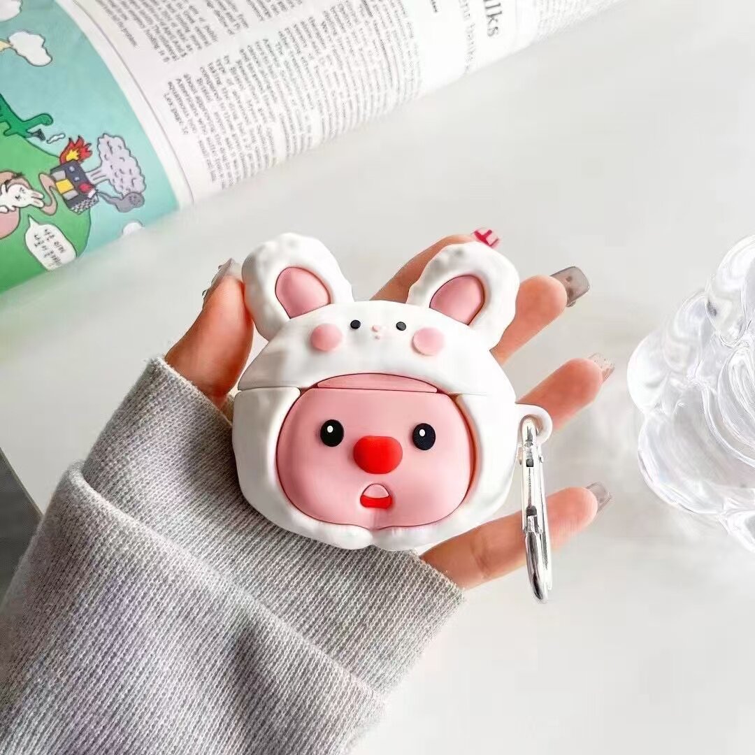 卡通  帽子海狸 适用于AirPods4保护套 苹果耳机套pro3三代第四代降噪款 耳机壳 硅胶软壳