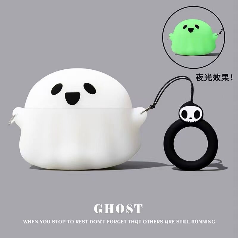 搞怪 夜光幽灵用于AirPods4保护套 苹果耳机套pro3三代第四代降噪款 耳机壳 硅胶软壳 防摔保护壳