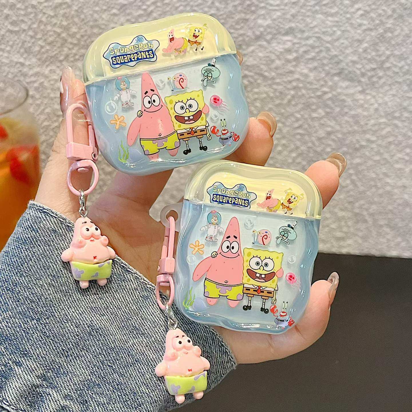MD耳机套可爱海绵宝宝派大星适用于苹果耳机套AirPods 1/2代，2代pro，3代，4代，pro 3代
