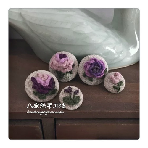 花朵扣子高档复古纽扣刺绣八宝粥