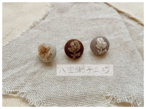 粽系15mm18mm纽扣文艺范森系毛衣衬衫扣子栗色刺绣玫瑰花儿童包扣