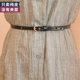 饰百搭黑色简约配毛衣裙子连衣裙皮带真皮超细 装 时尚 小腰带女细款