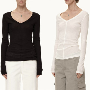打底衫 弹力长袖 上衣女 天丝羊毛V领修身 Nor高品质正确版