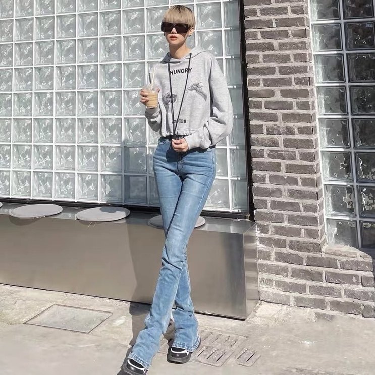 马蹄裤牛仔裤显瘦长腿辣妹百搭