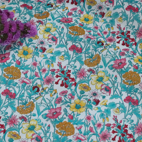 Meadow 粉蓝 80支LIBERTY利伯缇府绸高支全棉布料面料女儿童服装