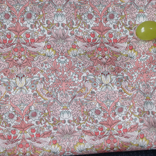 草莓小偷80支平替LIBERTY长绒全棉数码印花布料面料女服装棉袄壳