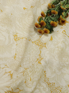 80支 高支全棉平替LIBERT国产长绒棉数码印花布料面料女服装轻薄