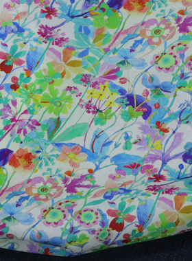 Proposal 水彩80支平替LIBERT长绒全棉数码印花布料面料女服装薄