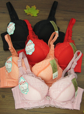 韦丝芳正品1403上托聚拢提胸蕾丝花边性感中厚B罩杯青年文胸