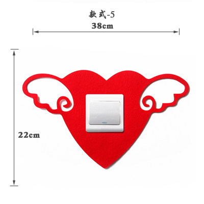 遇见爱婚房开关贴 结婚婚庆用品 加厚无纺布开关贴 大红喜字开关