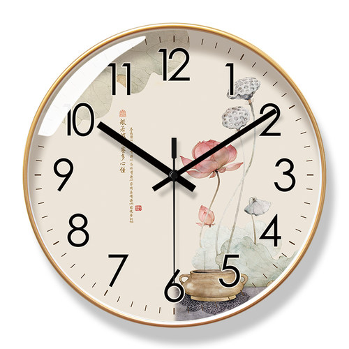 客厅静音挂钟易普拉中式新中式