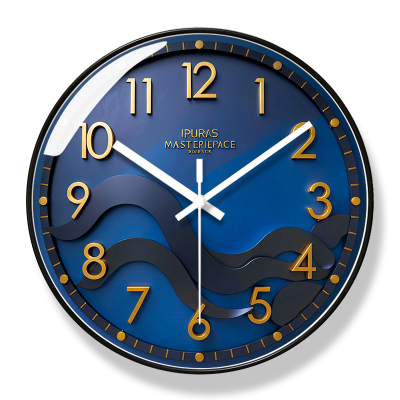 易普拉7239现代简约挂钟客厅简约北欧时尚家用卧室静音扫秒石英钟