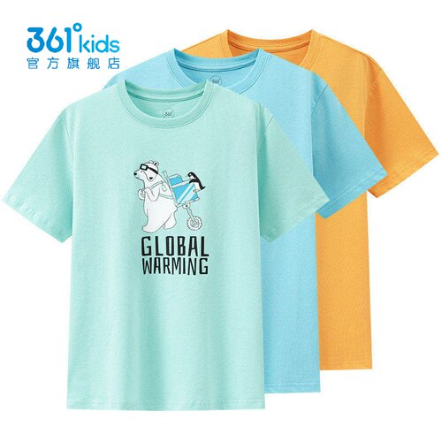 361°男童纯棉运动T恤新品2026夏秋季印花吸汗透气短袖K52626202