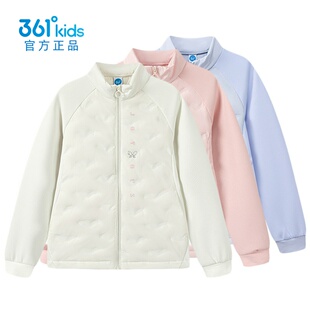 361°女童立领羽绒服拼接新品2025冬插肩袖轻薄运动外套K62541903