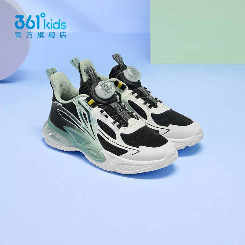 361&deg;男童气垫休闲鞋网面新品2025夏中大童旋钮扣运动鞋K72523801