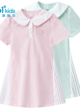 361°女童娃娃领连衣裙速干新品2026夏秋小童拼接运动裙K62624401