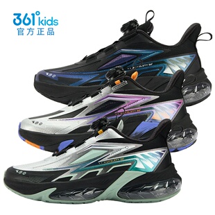 361°男童气垫跑步鞋旋钮扣新品2025冬儿童革面运动鞋K72543505A