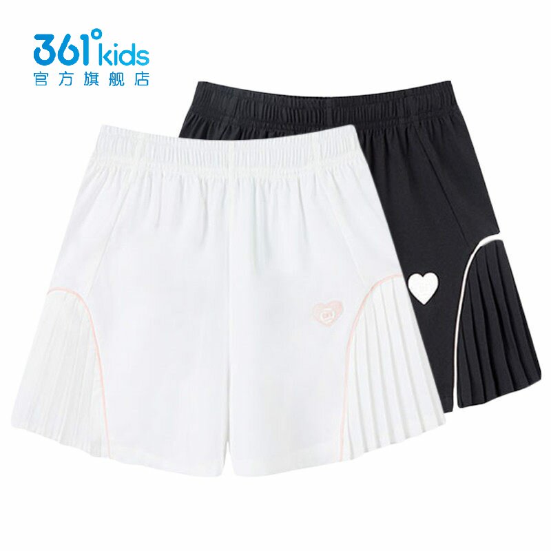 361°女童梭织短裤速干新品2025秋夏百褶儿童网球运动裤K62533702