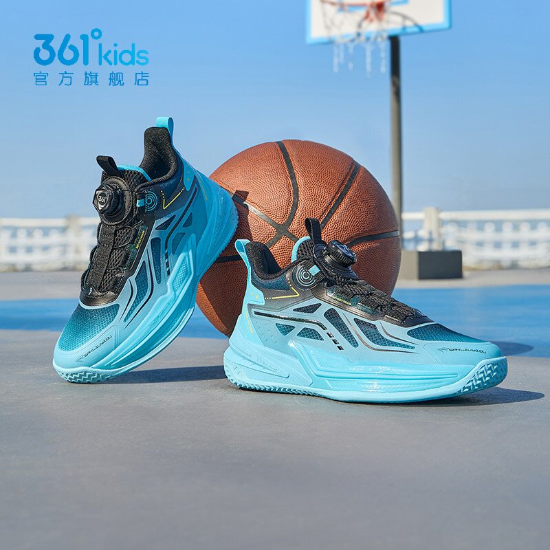 361°男童网纱旋钮扣篮球鞋新品2025夏款儿童训练运动鞋K72521105图片