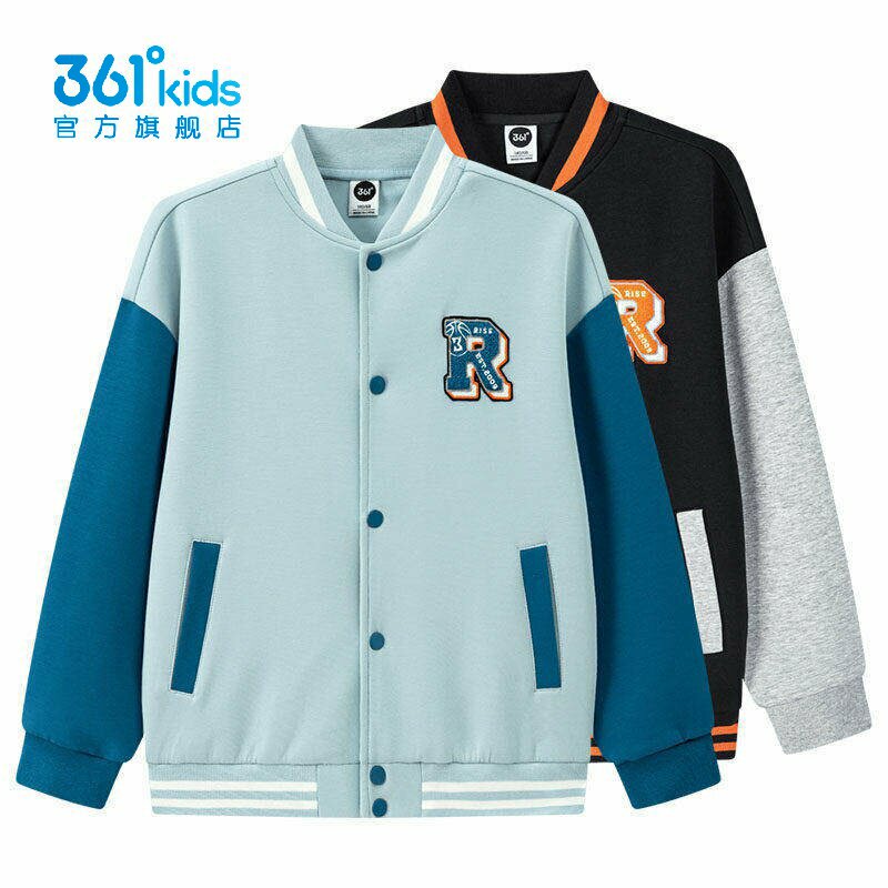 361°男童针织棒球服新品2026秋春时尚运动外套拼色上衣K52631601图片