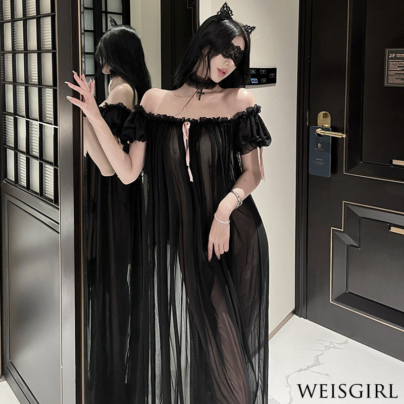 性感复古宫廷网纱半透睡裙小胸cosplay猫咪兔女郎纯欲御姐睡衣女