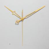 精工孔粗轴金属铝材钟针DIY钟表配件时针分针秒针挂钟指针金色