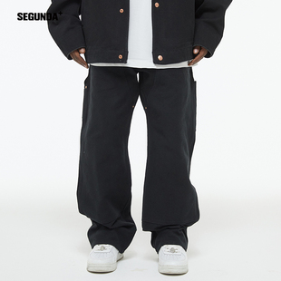 SEGUNDA+ 日本进口珠帆面料休闲宽松长裤套装秋冬潮百搭工装裤潮