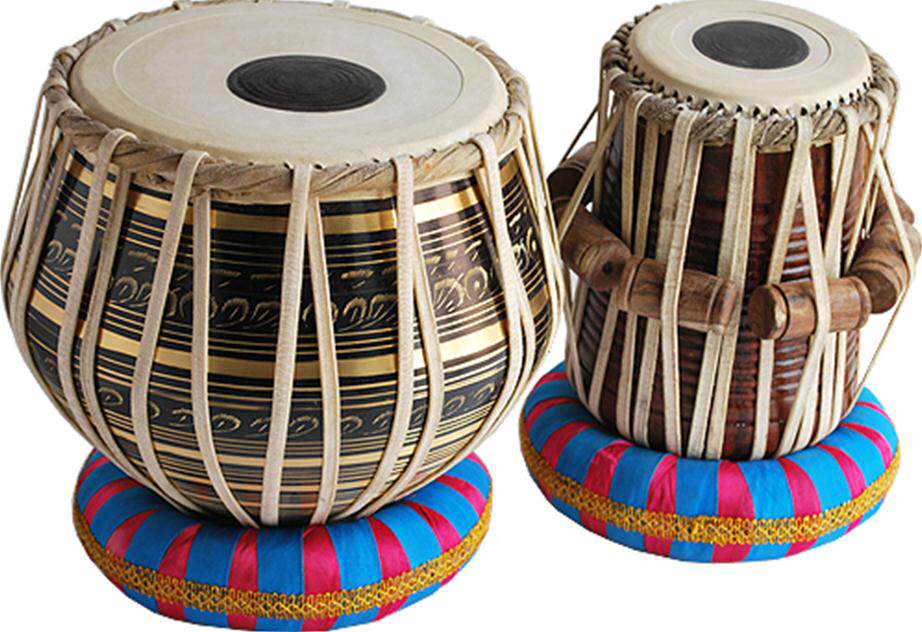 印度乐器 塔布拉鼓 专业tabla 手工制作印度手鼓 黑黄铜&坐垫