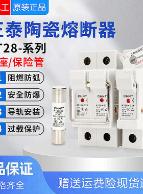 正泰熔断器熔芯RT28-32圆筒形保险丝10*3814*51插入式保险管2-63A