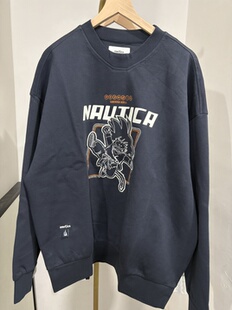 nautica白帆 DGKW4305限量版日系中性休闲印花卫衣潮24秋无吊牌