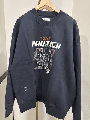 nautica白帆 DGKW4305限量版日系中性休闲印花卫衣潮24秋无吊牌