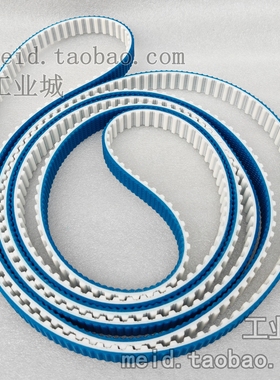 钢丝芯同步皮带背面蓝色HTD5M S8M T5 AT10 H L 米粒形纹路传输送