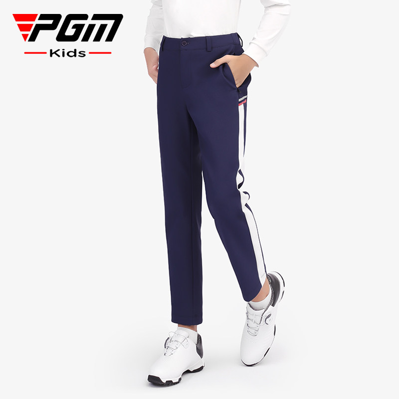 PGM高尔夫儿童运动长裤男童加厚保暖裤子春夏季球裤青少年服装