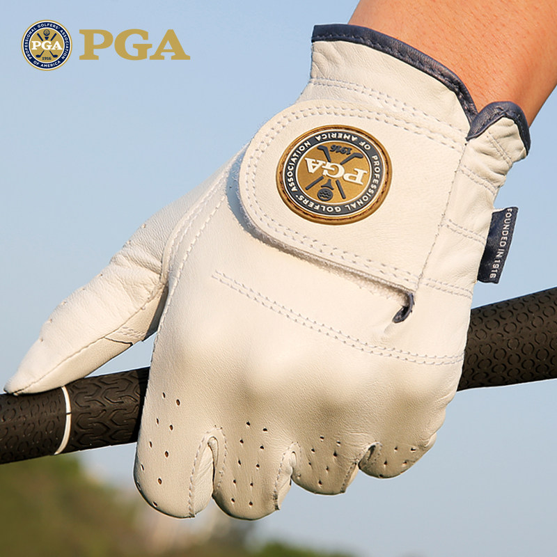 美国PGA 高尔夫手套男士真皮全羊皮手套高端专业防滑耐磨球杆手套
