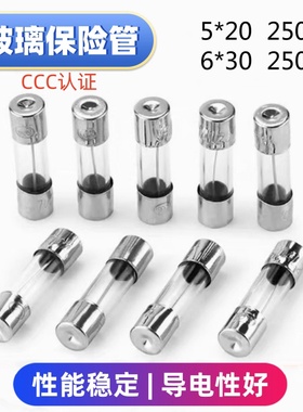 玻璃保险丝管5*20mm车载点烟器6*30充气泵熔断器 F1/2/4/5/10/20A